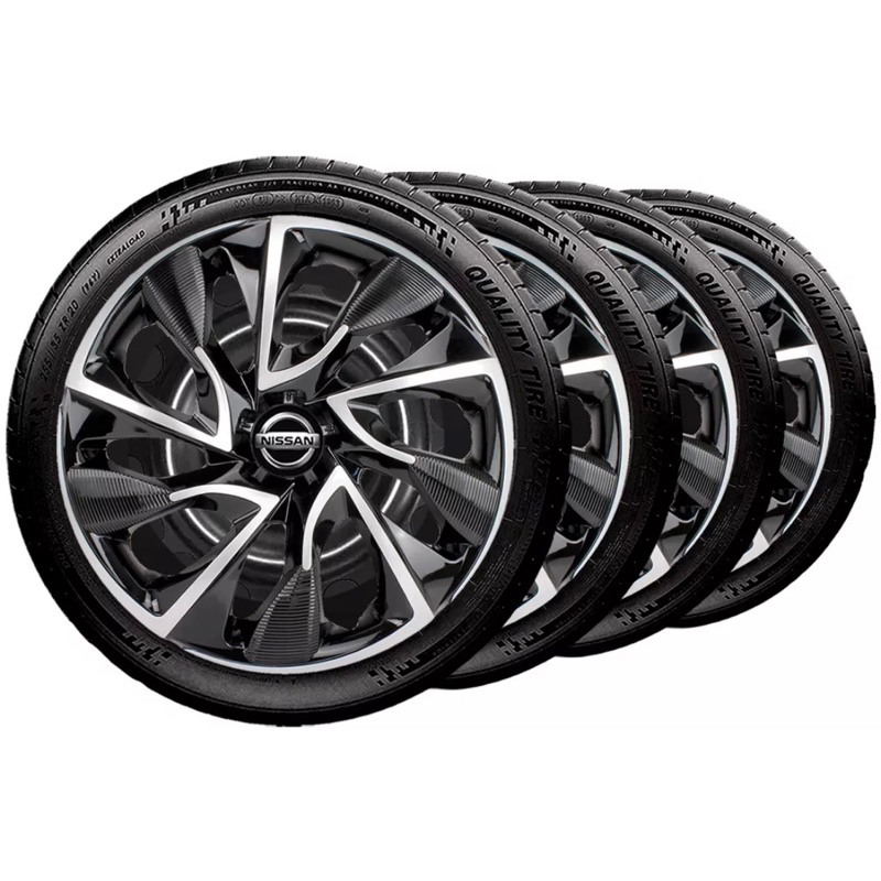 Jogo 4 Calota Ds4 Aro 15 Black Silver Nissan Versa