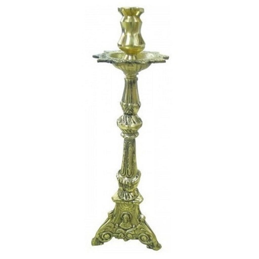 Castiçal Gigante 44 Cm Bronze Decoração Presente Igreja Belo