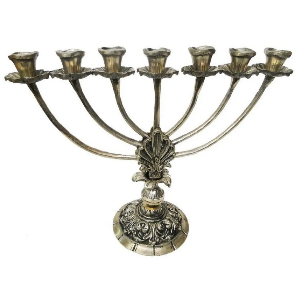 Castiçal 7 Velas Menorah Bronze Decoração Presentes Altares