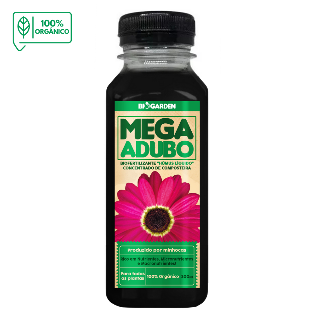 Bio Fertilizante 600ml - Chorume Ecológico / Adubo Orgânico / Fertilizante Líquido Concentrado - Adubo para Orquídeas, Rosas do Deserto e Plantas em geral