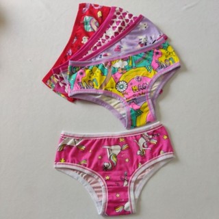 Kit com 5 calcinhas Infantil cotton Algodão Amaciado
