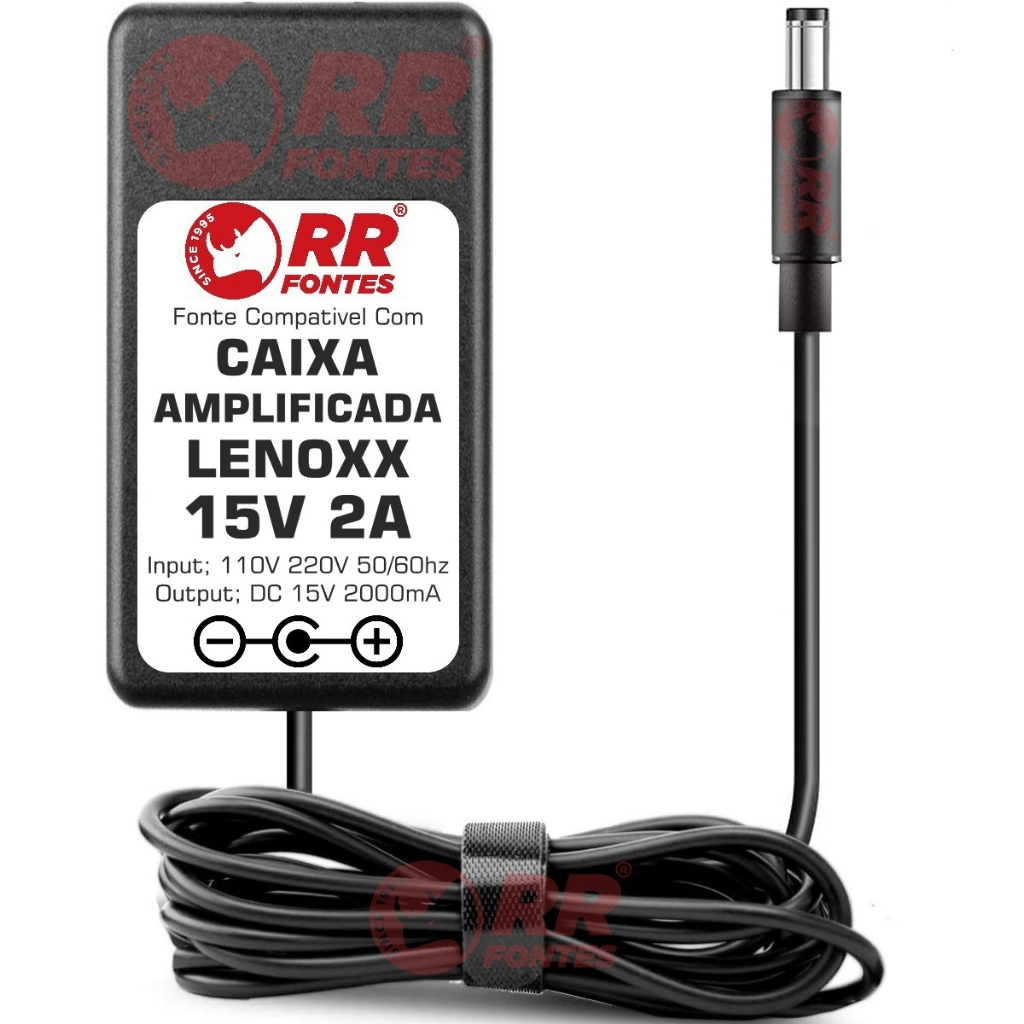 Fonte Carregador 15V Para Caixa De Som Lenoxx CA-500
