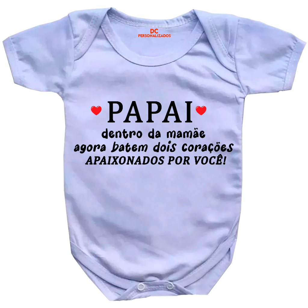 Body Personalizado Revelar Gravidez Papai Dentro Da Mamãe Agora Batem #25 em Oferta na Shopee