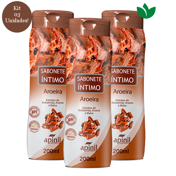 Kit 03 Sabonete Feminimo Íntimo AROEIRA Apinil Cosméticos