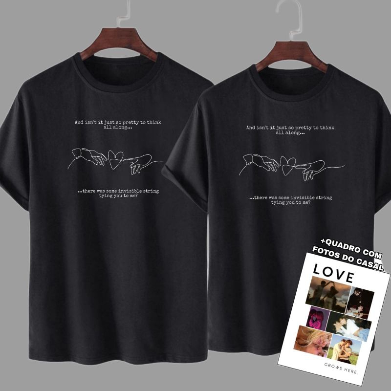Camiseta Casal Combinando Música Taylor Swift + Quadro Decorativo Casal Presente Dia Dos Namorados