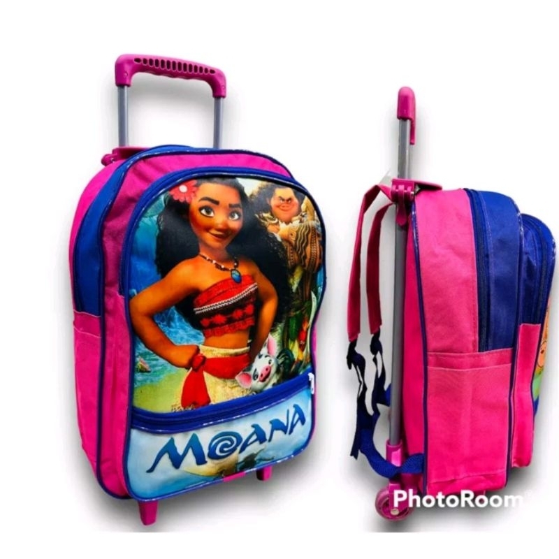 Mochila infantil de rodinha escolar da  princesa moana garota Moana Grande