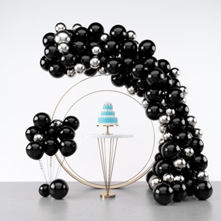 Kit 75 Balões Preto Tamanho 7 + Prata Metalizado Número 5 Polegadas - Balão Bexiga Liso/Cromado Para Festas e Aniversários em Oferta na Shopee