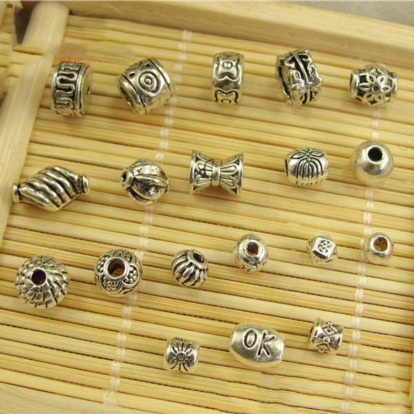 Entremeio Espaçador Pingente de Metal Prata Velho Diy Acessórios