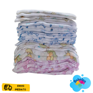 kit com 15 fralda de pano 100% algodão bebê enxoval