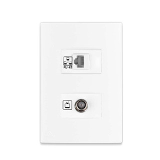 Tomada 4x2 1 Módulo Tv + 1 Módulo Rj45 Apoio