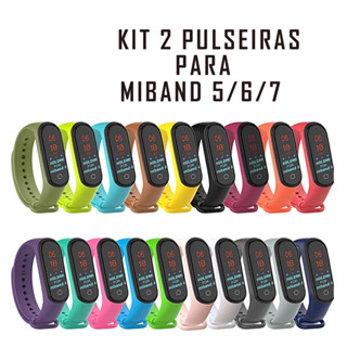 KIT 2 PULSEIRAS PARA MI BAND 5/6/7 SILICONE ÓTIMA QUALIDADE