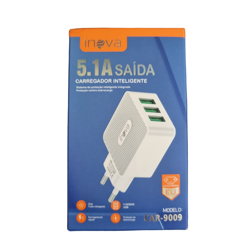 Carregador de Parede Fonte Inova Car9009 5.1 Fast CArga rápida em Oferta na Shopee