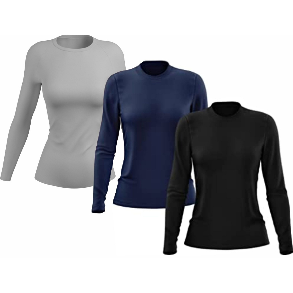 Camiseta Térmica Manga Longa Feminina Segunda Pele Proteção UV 50+