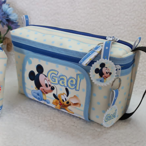 Nécessaire do Bebê - Porta Fraldas - Porta Lenços - Mamãe e Bebê - Maternidade - Tema Mickey e Pluto