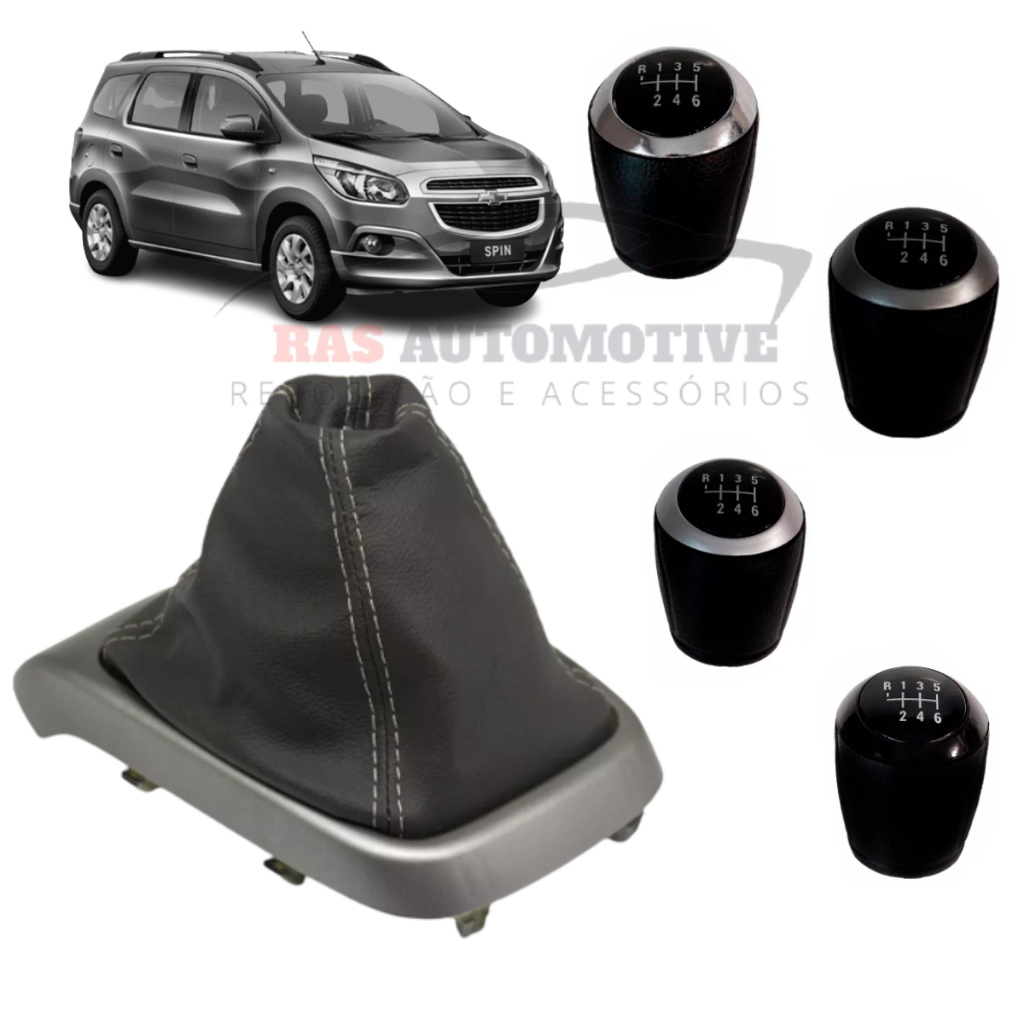 Manopla + Coifa Chevrolet Spin 2013 2014 2015 2016 2017  2018 - 6 Marchas