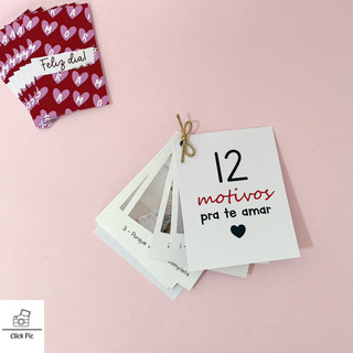 Álbum 12 Motivos pra Te Amar | Álbum Polaroid | Álbum Personalizado | Presente Personalizado | Dia dos Namorados