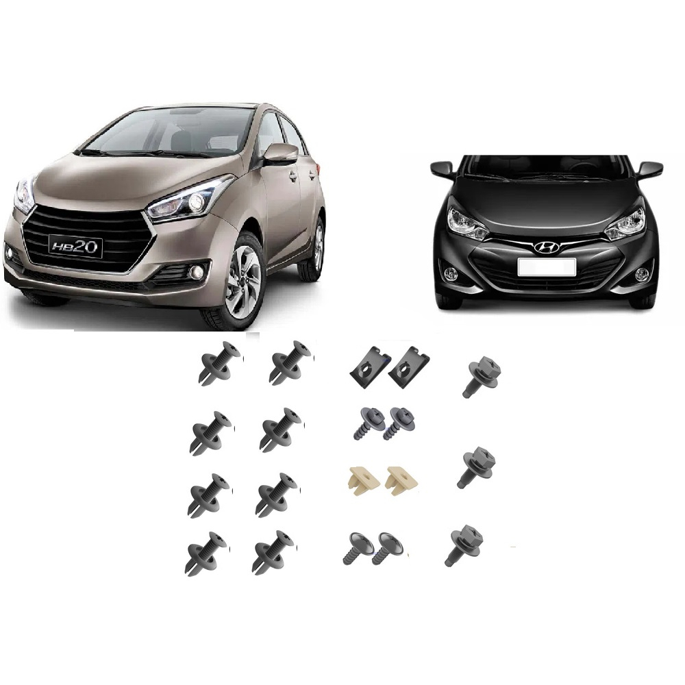 19 Pecas Presilha parafusos Bucha Grampo Parachoque Hyundai Hb20 2012 2013 2014 2015 2016 2017 2018 2019