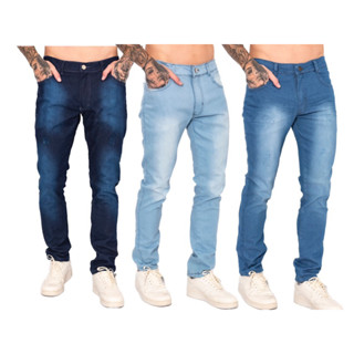 kit 3 Promoção masculina jeans lycra skinny