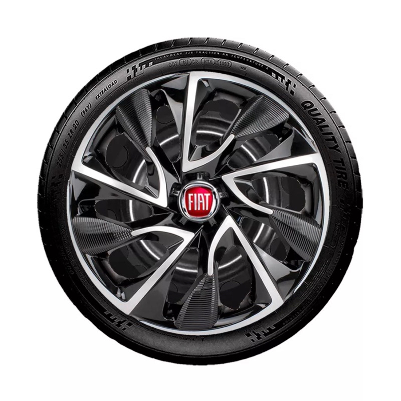 Jogo Kit 4 Calota Esportiva Ds4 Aro 13/14/15 Fiat Argo Palio Mobi Uno Strada Punto Siena