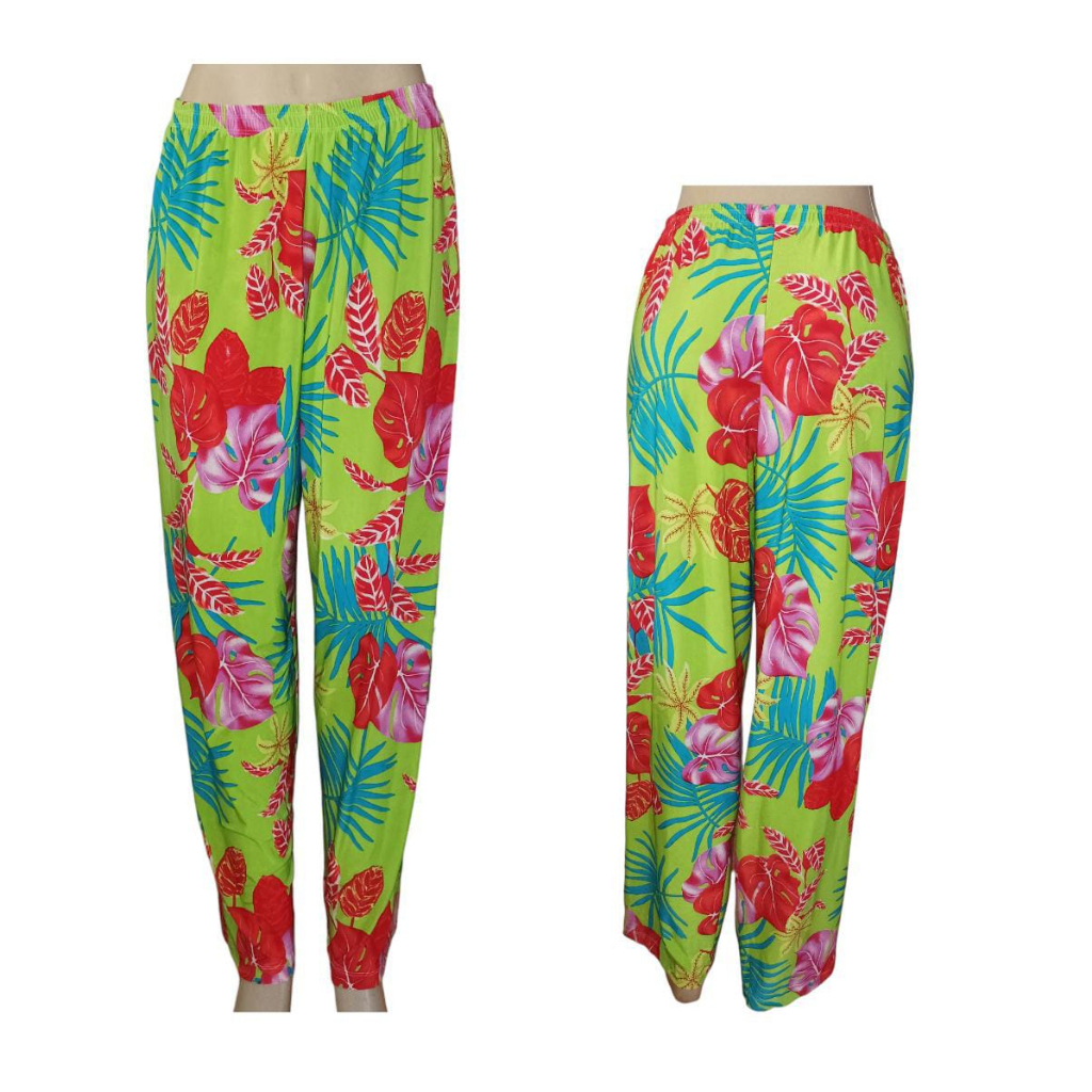 Calça de Liganete Senhora Estampada Soltinha Confortável com Elástico