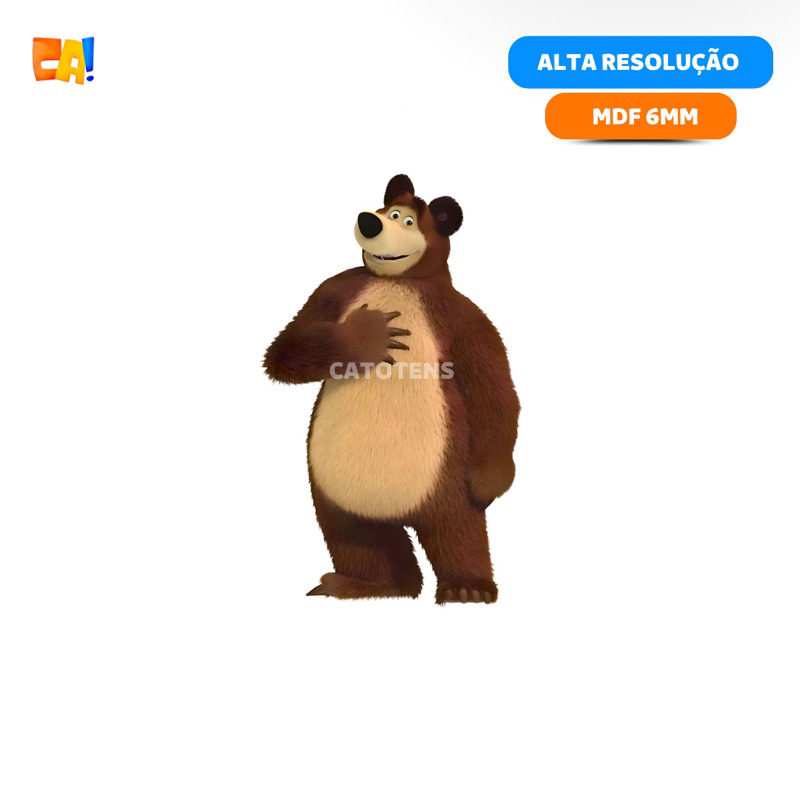 Display MDF Urso (Masha e o Urso) 60cm / 70cm / 80cm / 90cm / 95cm - Totem Masha e o urso catotens