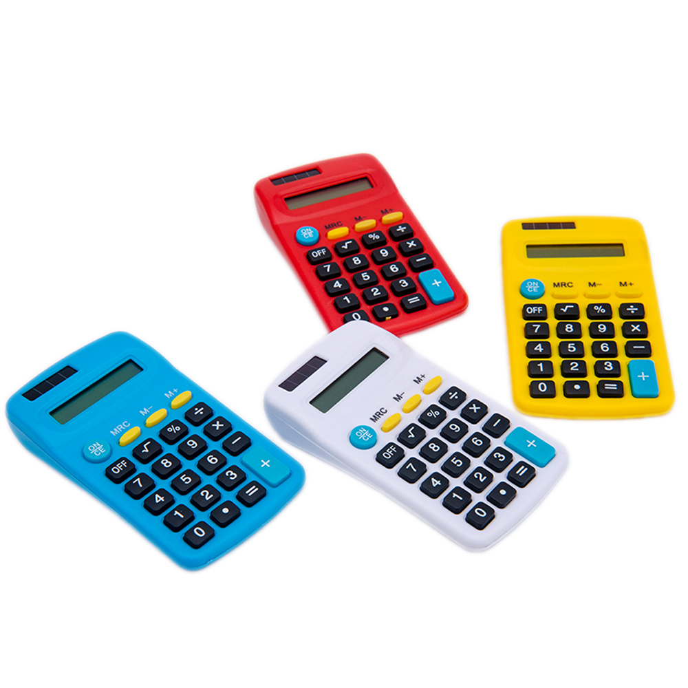 Mini Calculadora Vermelho De Tela Lcd De 8 Dígitos estudantes estacionário ferramentas exame calculadora de cores