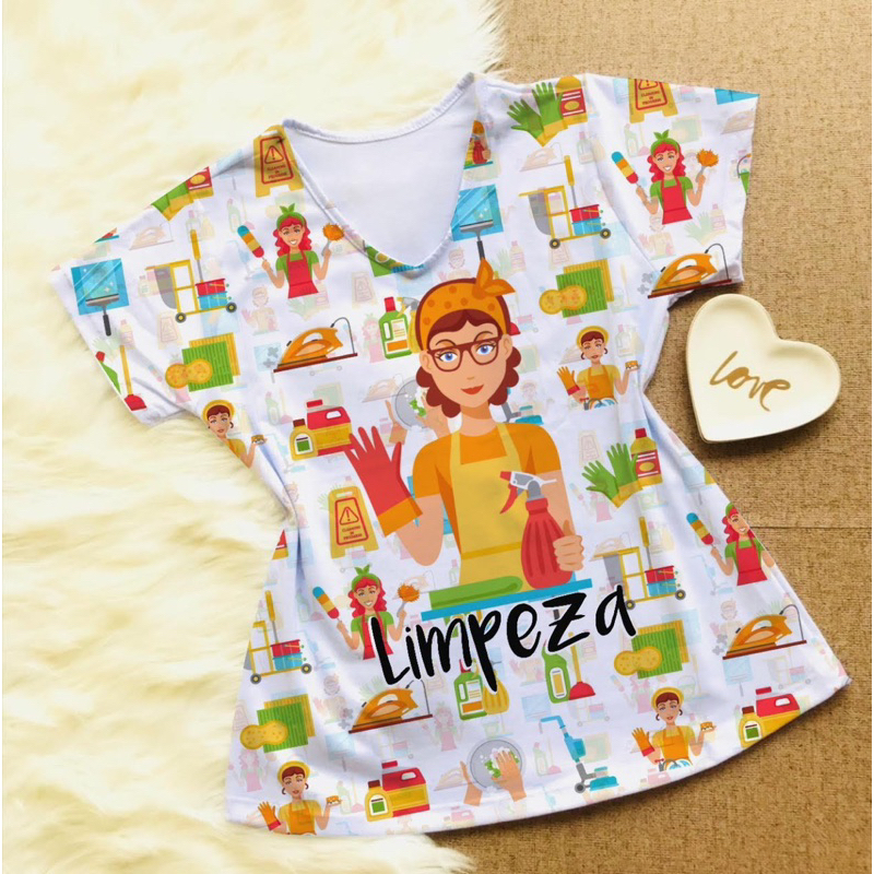 Camisa profissão Limpeza feminina em Oferta na Shopee