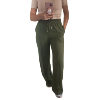 Calça Solta Wide Leg Pantalona Moletinho