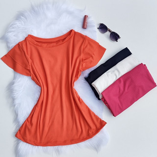 Blusa Canelada Manga Babado Bufante Princesa Babadinho M ao G1
