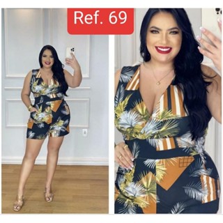 Macaquinho plus size macacão gg moda verão