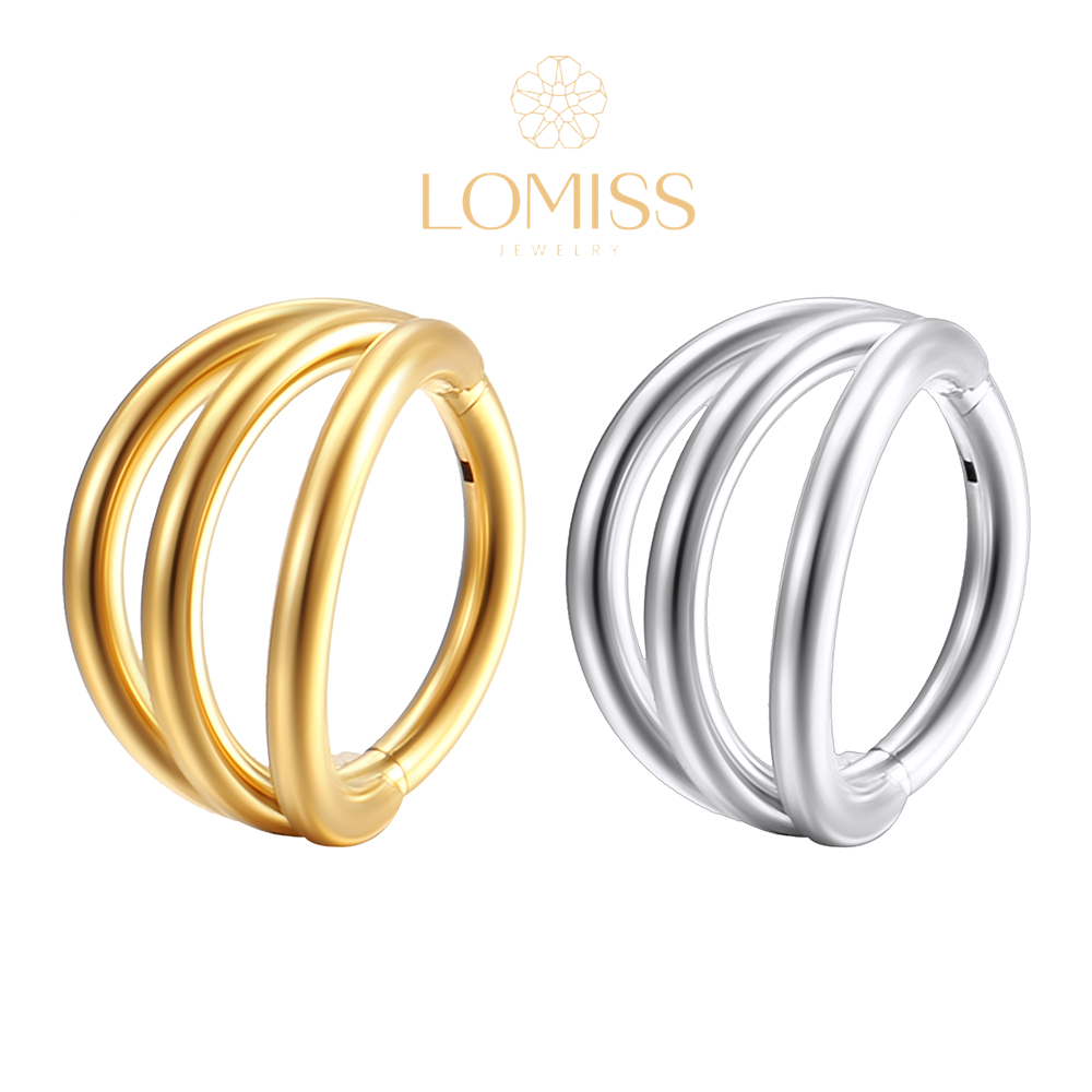 Piercing Septo Rook Conch Nariz Argola Tripla Segmento Articulado Aço Cirúrgico Pvd em Oferta na Shopee