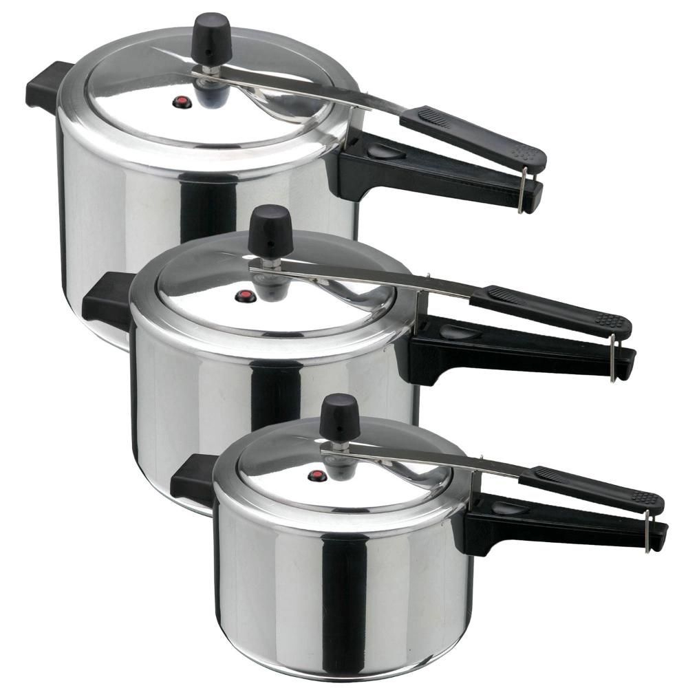 KIT 3 PANELAS DE PRESSÃO PRESAO POLIDA 4,5 LITROS 7 LITROS E 10 LITROS AJS + ENVIO RAPIDO E SEGURO