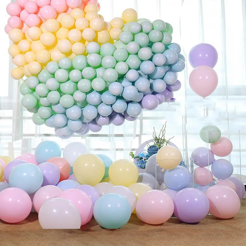 100 Unidades Balão Candy Color Número 7" Polegadas - Bexiga Cor Pastel Para Festas e Comemorações