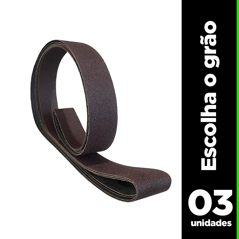 Cinta de Lixa 2000x50 KIT com 3 peças - Cinta de Lixa 2000x50 Óxido Alumínio - Cinta Lixa Para Cutelaria - Cinta Lixa KA169