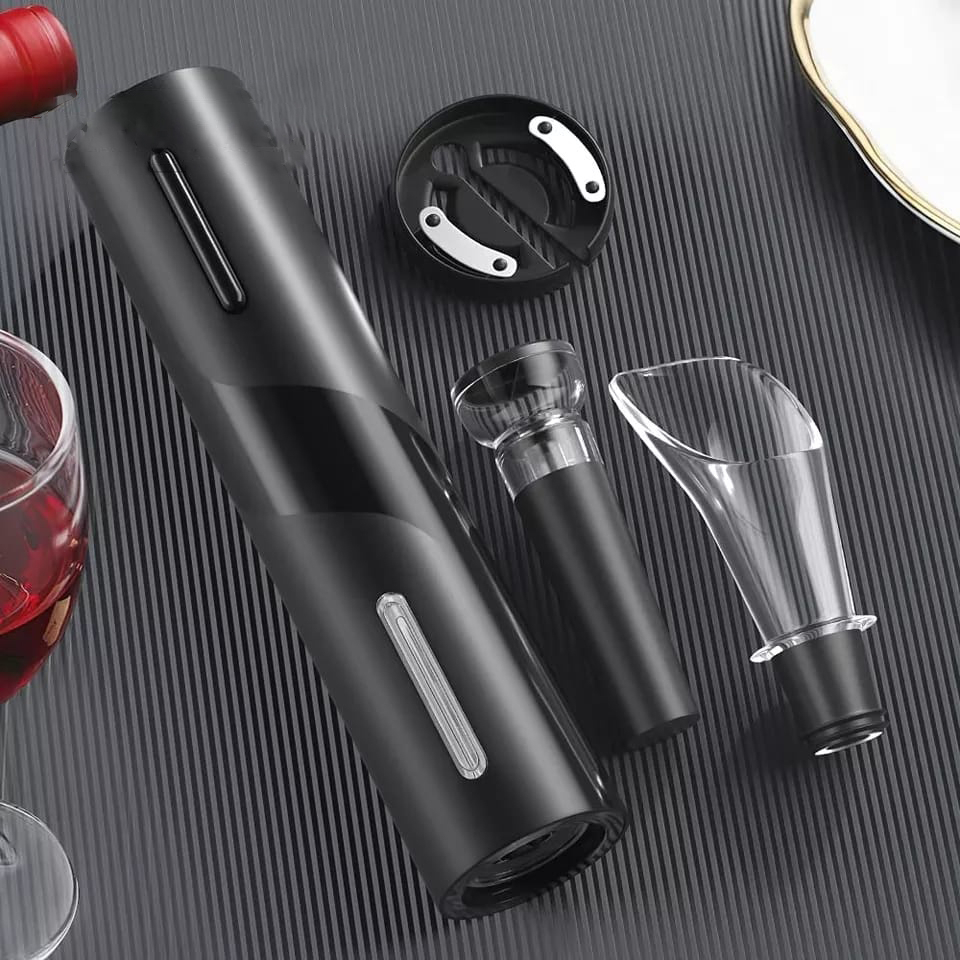 Kit Abridor De Vinho Automático Saca Rolhas Elétrico Usb