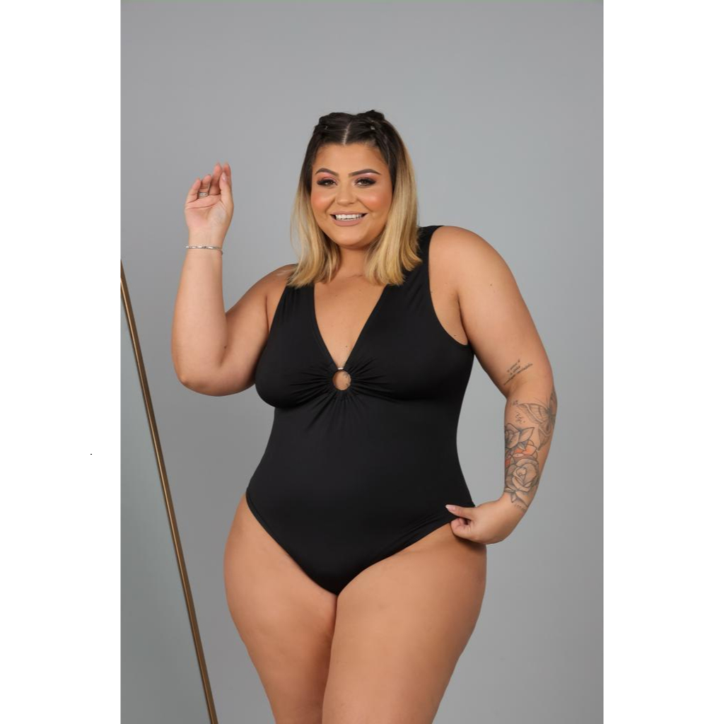 Body Maiô Feminino Engana Mamãe Argola Moda Praia Plus Size