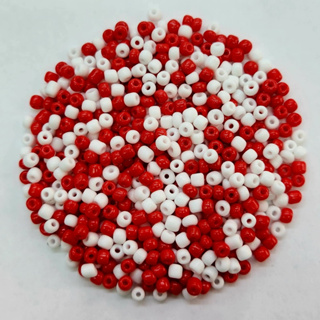 Miçanga de Vidro 6/0 Vermelha e Branca (aprox. 590 Peças) em Oferta na Shopee