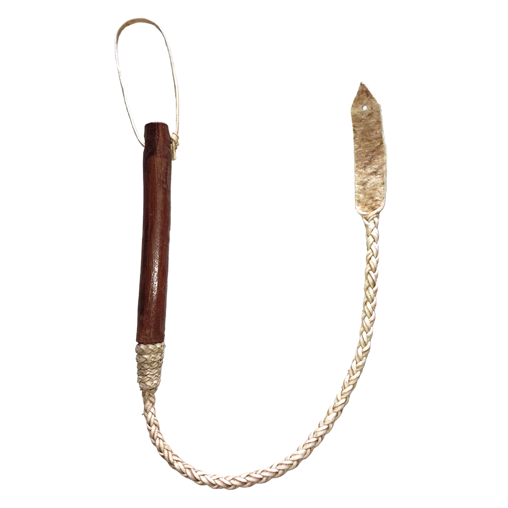 Tala Chicote Rabo de Tatu Chicote De Couro Cru Com Cabo De Madeira Envio Imediato