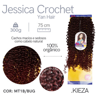 Cabelo Orgânico Cacheado P/ Crochet Braids 75 Cm 300 Gramas - Macio - Sedoso - Jessica Crochet