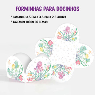 50 FORMINHAS PARA DOCES FUNDO DO MAR AQUERELA MOD1