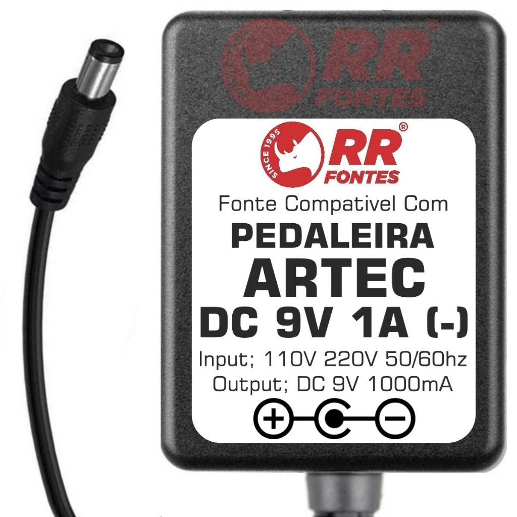 Fonte DC 9V Para Pedal Pedaleira Artec
