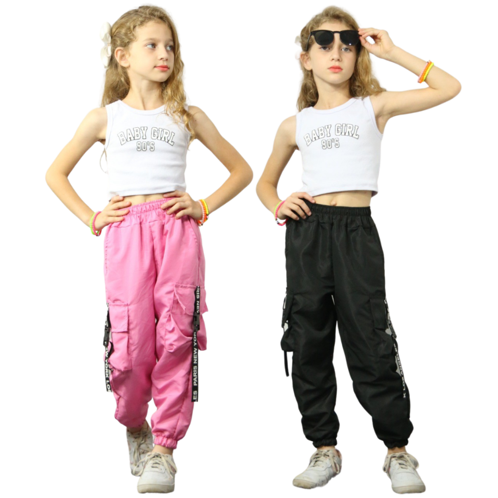 Calça Jogger Infantil Tactel Modelo Unissex Juvenil Serve Para Crianças Meninas e Meninos Cargo 4 Bolsos Lançamento em Oferta na Shopee