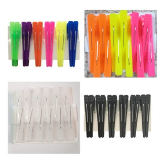 Kit Bico De Pato Plástico Piranha Salão Para Cabelo 12- Unidades Preta E Colorida em Oferta na Shopee