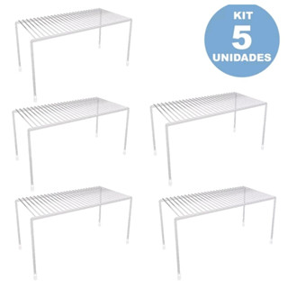 KIT DE 5 ORGANIZDOR DE ARMARIO MEDIO MULTIUSO EM ARAMADO