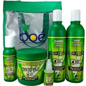 Kit Tratamento Capilar Cresce Pelo Boé 5 Peças + 1 Bolsa
