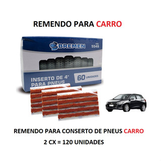 2 Refil Remendos Pneus Sem Câmara Carro Cx 120 Und Novo