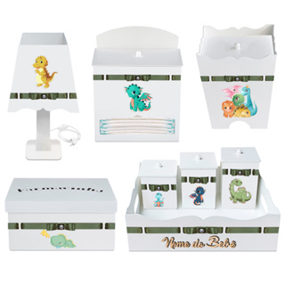 Kit de Higiene para Bebê Tema Dinossauro Personalizado Com Nome em Oferta na Shopee