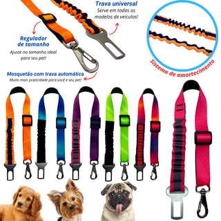 Cinto De Segurança Pet Universal Com Amortecedor Anti Impacto Compatível Com Todos Modelos De Veículos em Oferta na Shopee