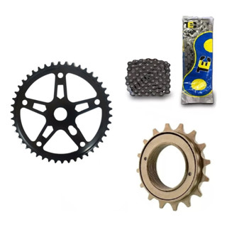 Kit para Bike Aro 24 26 Sem Marcha Catraca 18d Corrente Coroa 46d de bicicleta