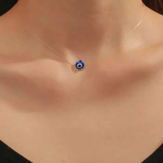 Olho Grego Colar Feminino Delicado Com Fio De Nylon